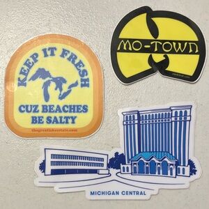 Michigan Central Detroit Themed Stickers